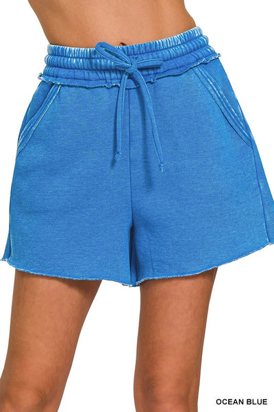 Acid Wash Fleece Shorts