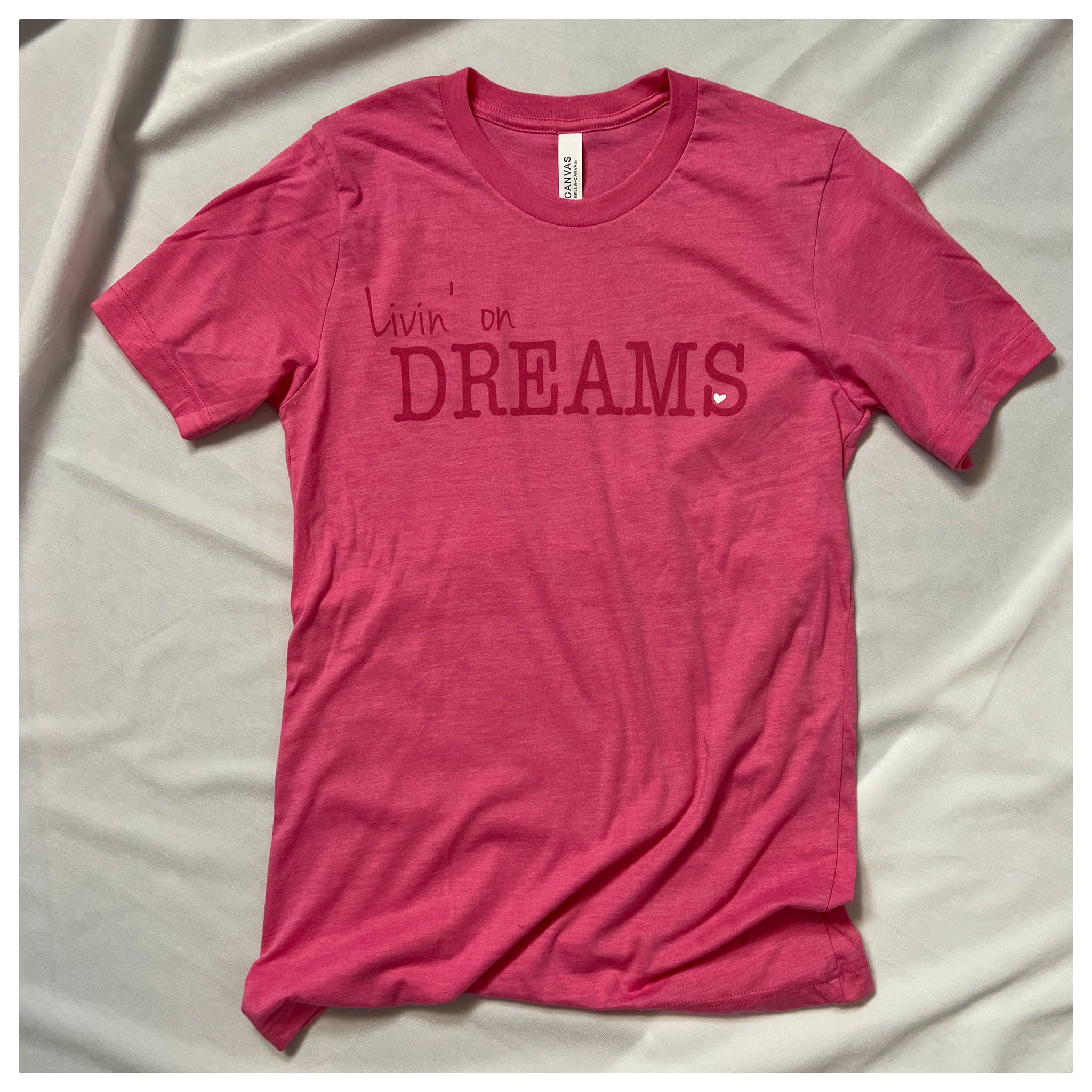 Pink Adult Livin' on DREAMS T-shirt