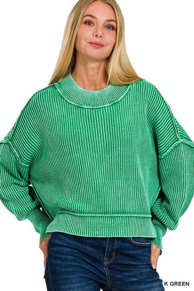Washed Crop Sweater