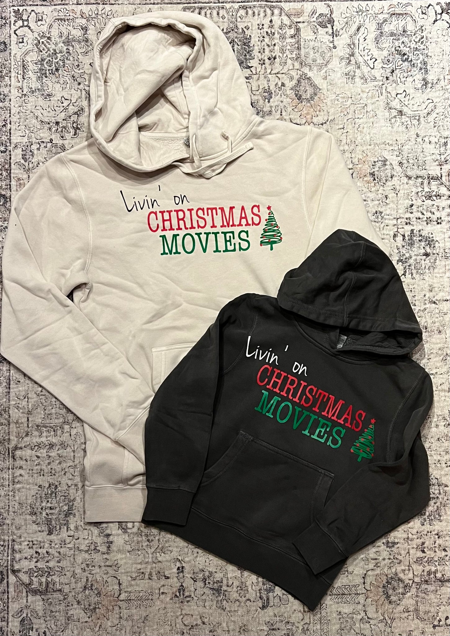 Adult Livin' on Christmas Movies Hoodie