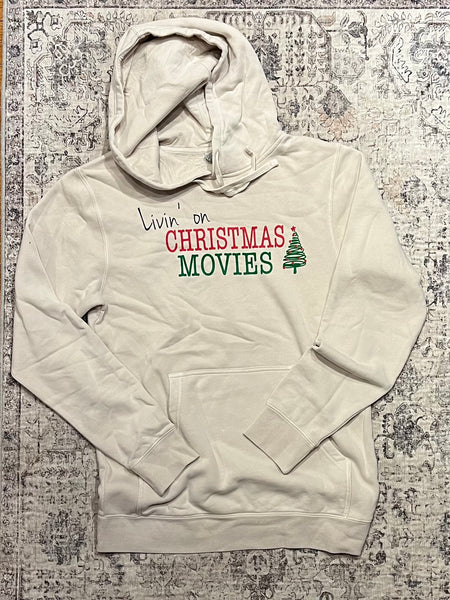 Adult Livin' on Christmas Movies Hoodie