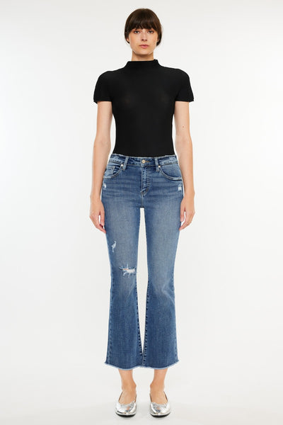 Kan Can High Rise Cropped Bootcut Jean