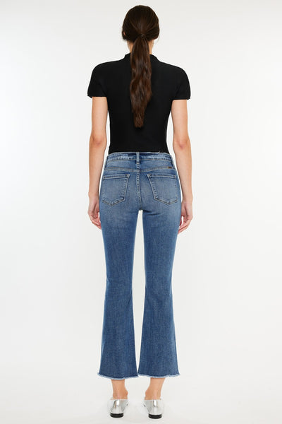 Kan Can High Rise Cropped Bootcut Jean