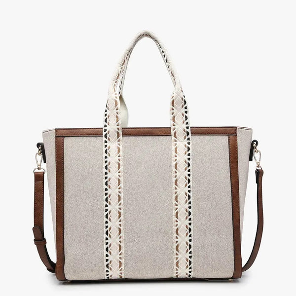 Canvas Tote with Contrast Straps