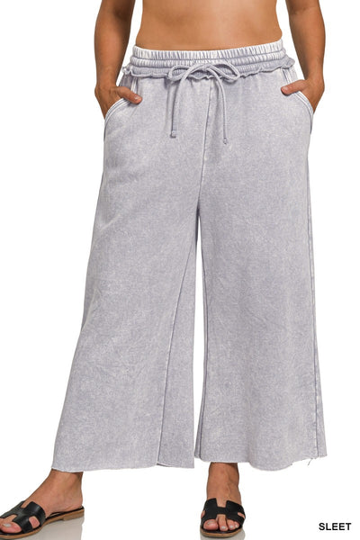 Plus Palazzo Cropped Pants