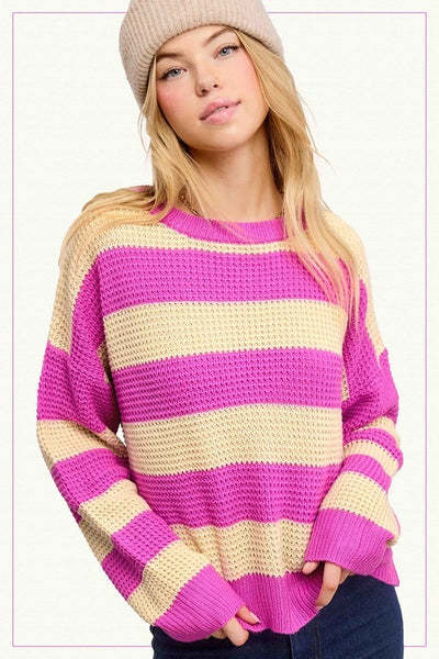 Fuchsia Stripe Sweater