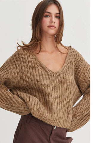 Chunky V-Neck Sweater