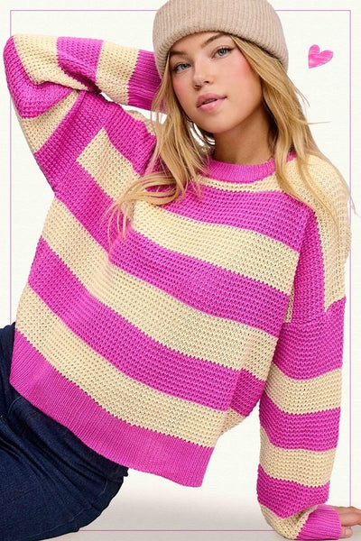 Fuchsia Stripe Sweater