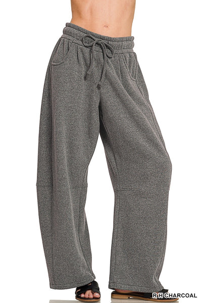 Fleece Barrel Leg Pants