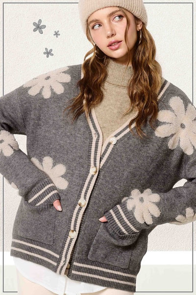 Floral Pattern Cardigan