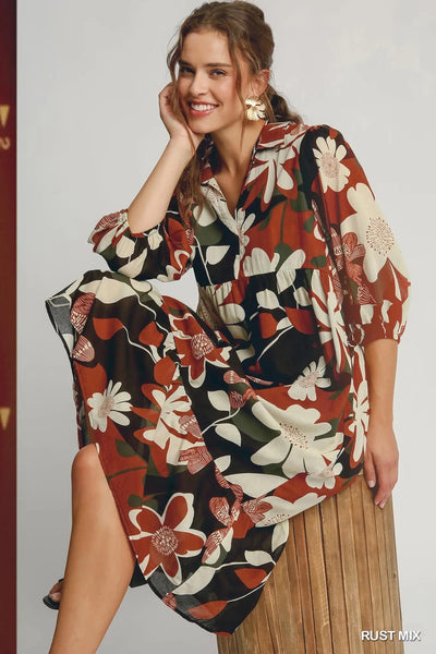 Floral Print Tiered Dress