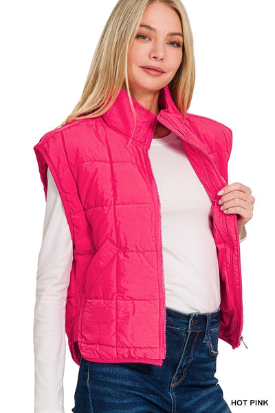 High Neck Puffer Vest