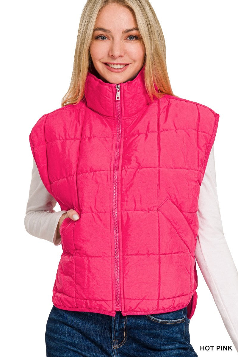 High Neck Puffer Vest