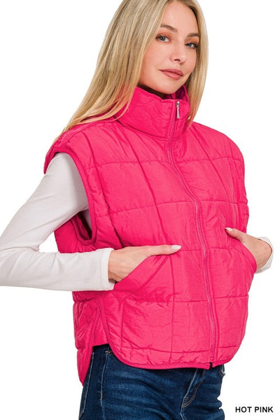 High Neck Puffer Vest