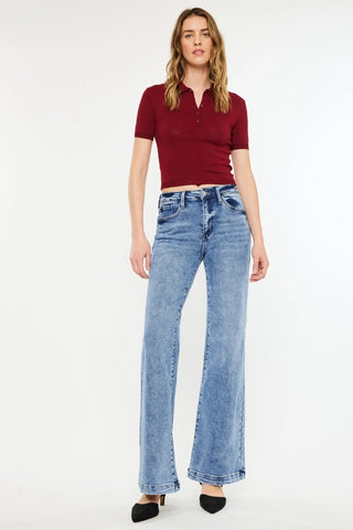 High Rise Wide Leg Flare Jean