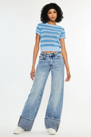 Extra Wide Cuff Wide Leg Jean