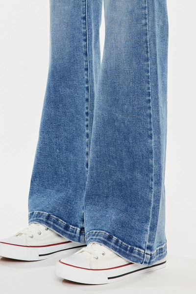 Kan Can High Rise Wide Leg Flair Jean