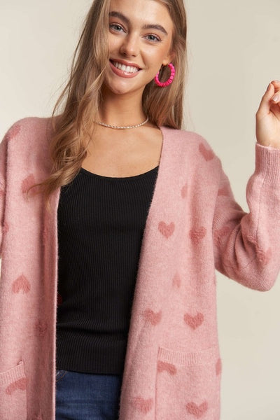 Pink Heart Cardigan