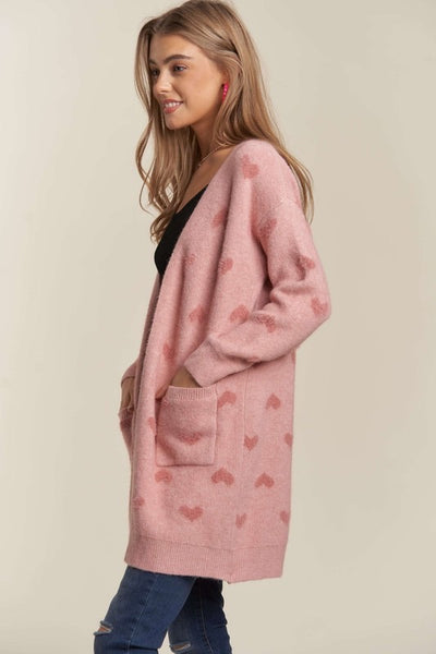 Pink Heart Cardigan