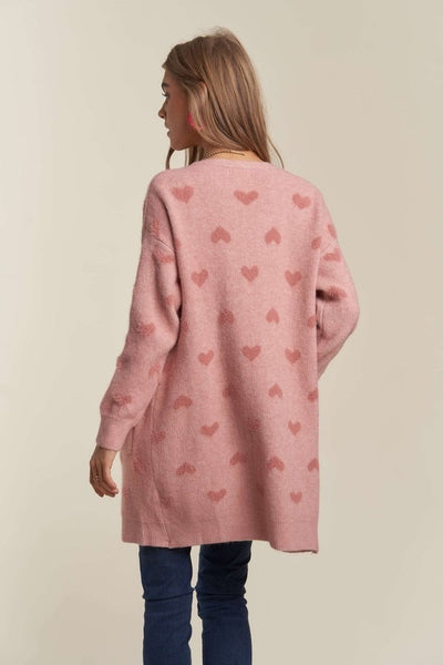 Pink Heart Cardigan