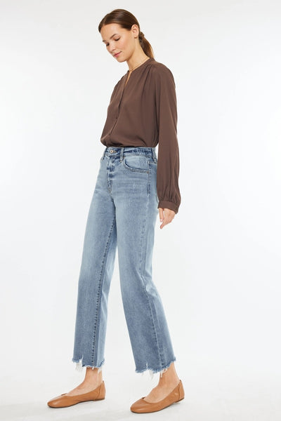 Kan Can High Rise Slim Wide Leg Jean