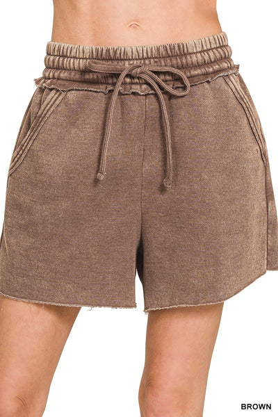 Acid Wash Fleece Shorts