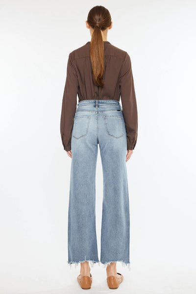 Kan Can High Rise Slim Wide Leg Jean