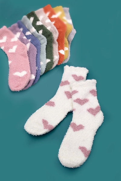 Plush Heart Socks