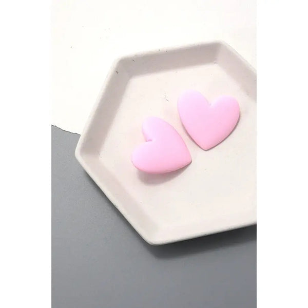 Heart Matte Stud Earring