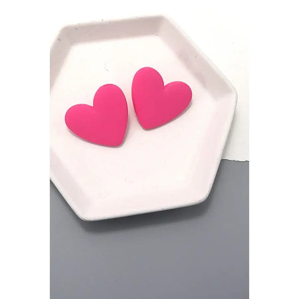 Heart Matte Stud Earring