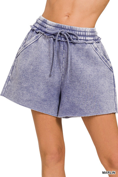 Acid Wash Fleece Shorts