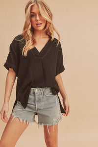 Gauze Short Sleeve Top