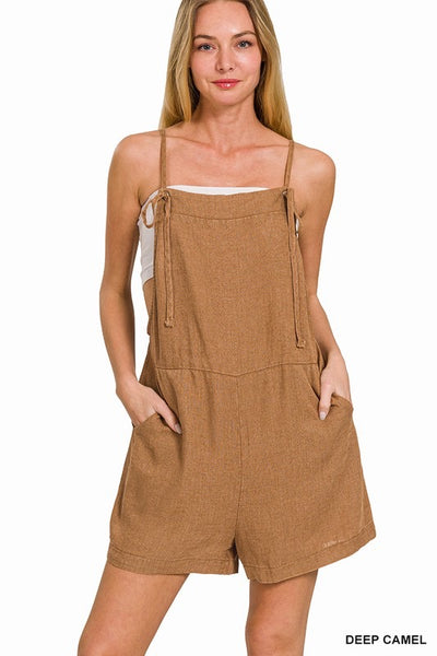 Linen Knot Strap Romper