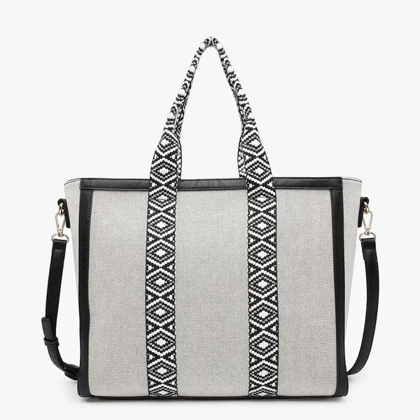 Canvas Tote with Contrast Straps