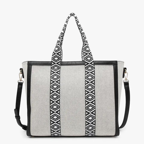 Canvas Tote with Contrast Straps