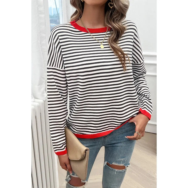 Striped Round Neck Sweater