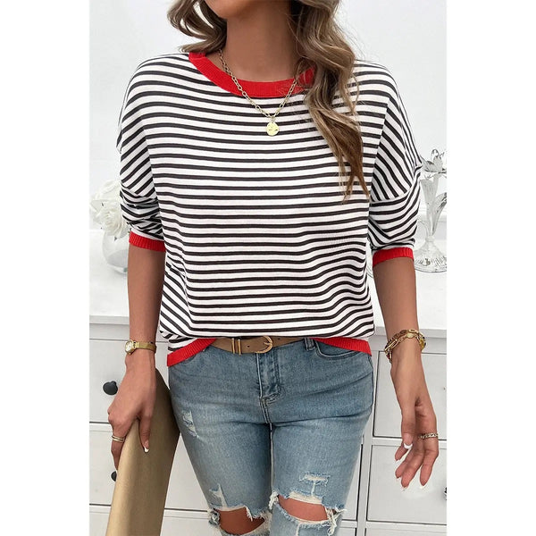 Striped Round Neck Sweater