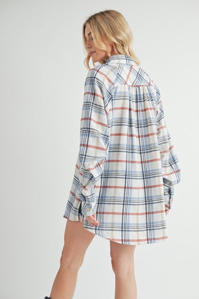 Plaid Button Top