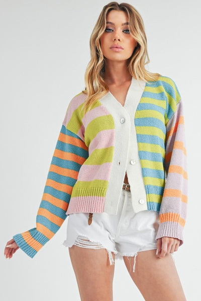 Multi Stripe Cardigan