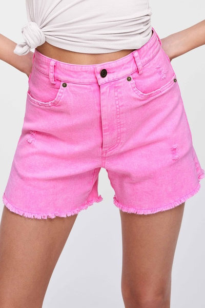 Casual Washed Denim Shorts