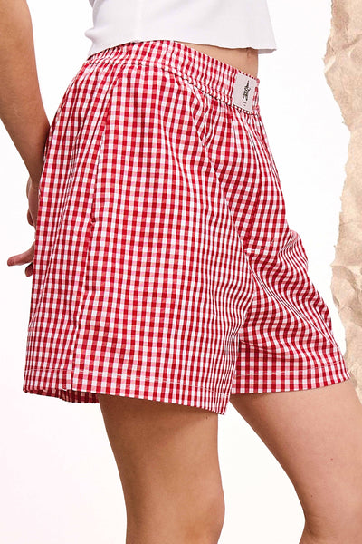 Banded Gingham Check Boxer Shorts
