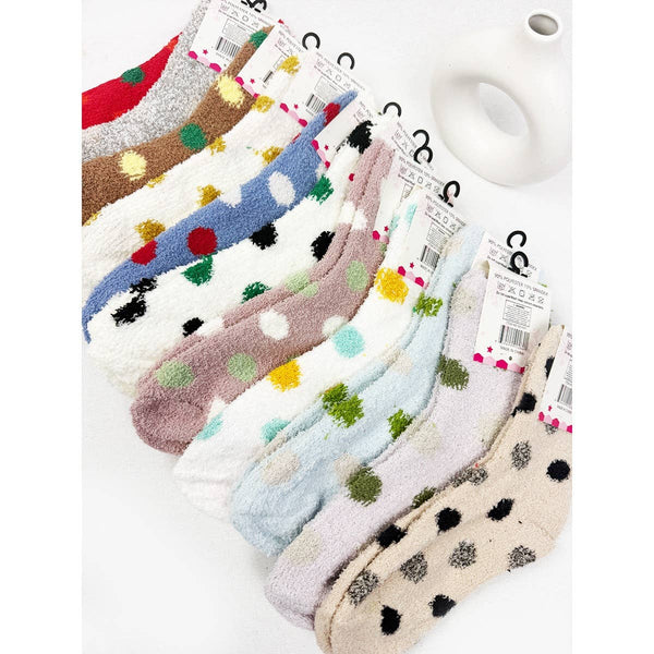 Polka Dot Winter Fuzzy Socks