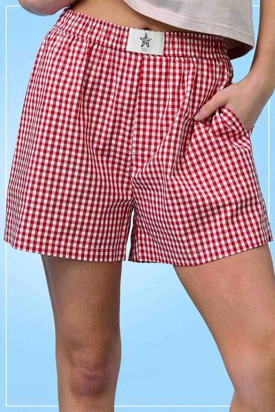Banded Gingham Check Boxer Shorts