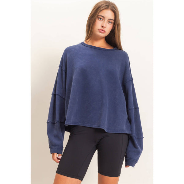 Mineral Wash Raw Edge Top