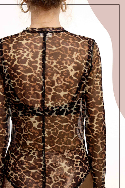 SemiSheer Leopard Mesh Top