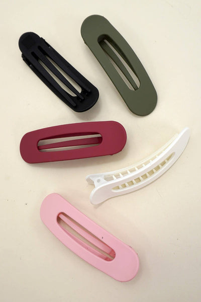 LARGE OVAL LAY DOWN FLAT HAIR CLAW CLIPS