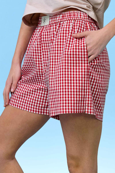 Banded Gingham Check Boxer Shorts