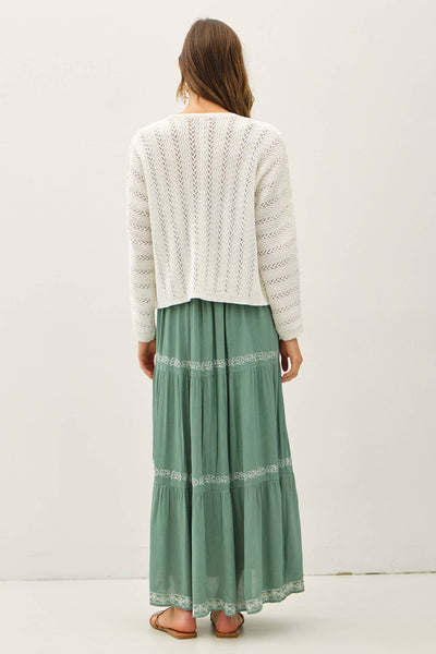 CROCHET KNIT BOXY CROPPED OPEN CARDIGAN