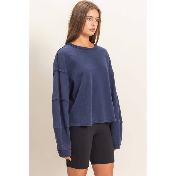 Mineral Wash Raw Edge Top