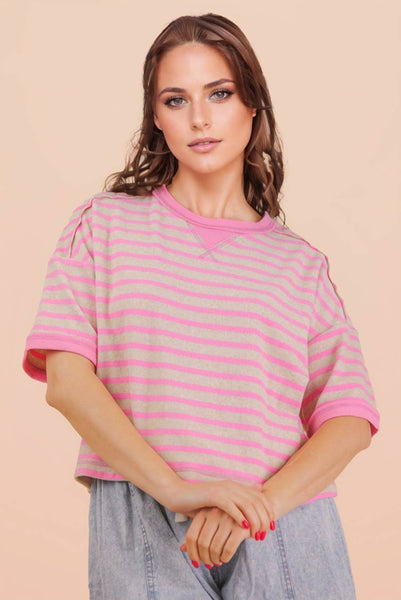 Oversized Stripe Casual Comfy Knit Top